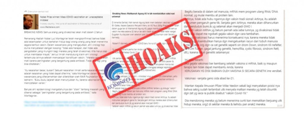 [HOAKS] Vaksinasi Covid-19 Merusak Genetika Tubuh dan Menyebabkan Kematian 2 Tahun Kemudian